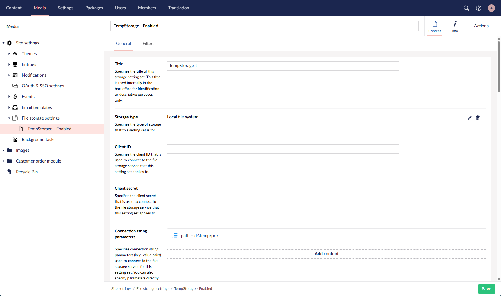 Integration with file storage services